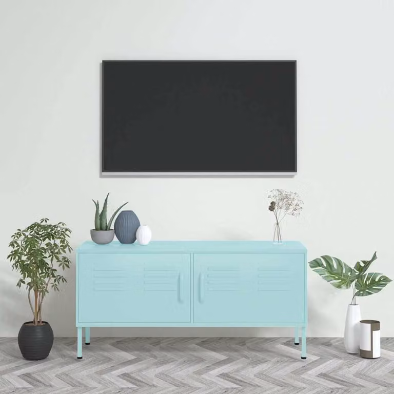 Mobile TV Menta vidaXL in metallo verde acqua L: 105 cm, P: 35 cm, H: 50 cm
