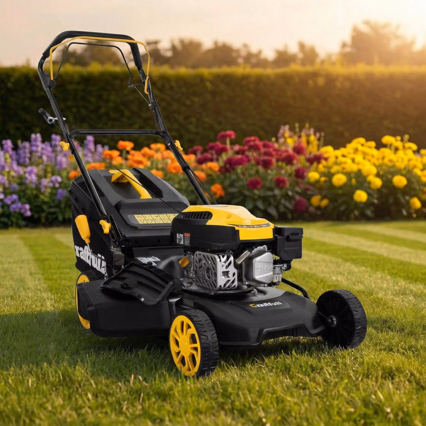 Rasaerba a benzina Craftfull CR-139-30 | semovente - rasaerba a benzina - rasaerba - larghezza di taglio di 46 cm con 7 impostazioni di altezza - 2,9 kW 4 CV | 144 cm³
