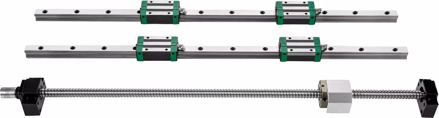 SucceBuy guida lineare, 2 pezzi HGR20-1000 mm guide di scorrimento con 1 pezzo RM1605-1000 mm vite a sfera, kit BF12/BK12, guide lineari quadrate per frese, torni e fresatrici CNC fai da te
