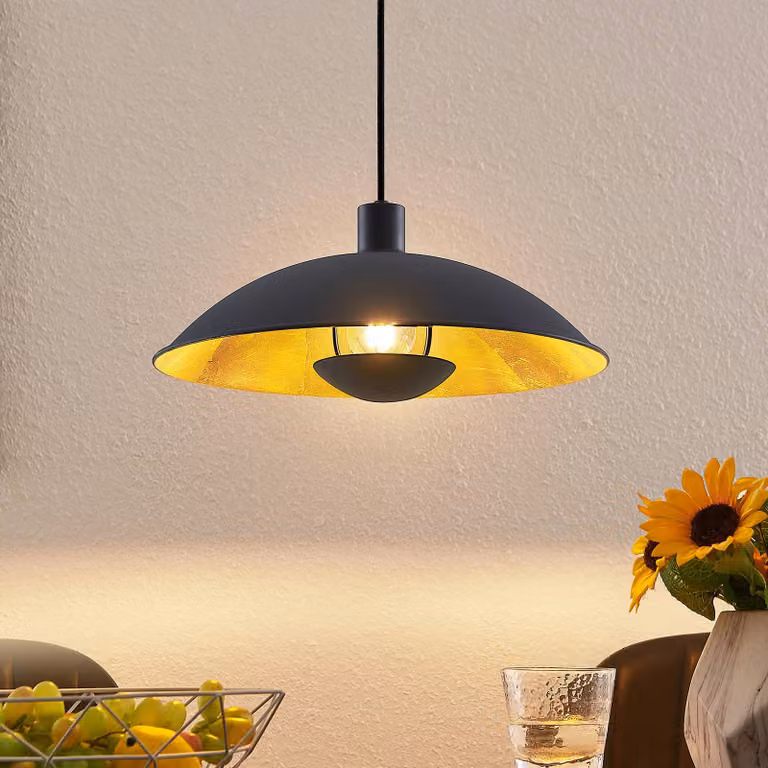 Lampada a sospensione Narisara Lindby, dimmerabile, Nero, Soggiorno / Sala da pranzo, Metallo, Moderno, Lampada a sospensione