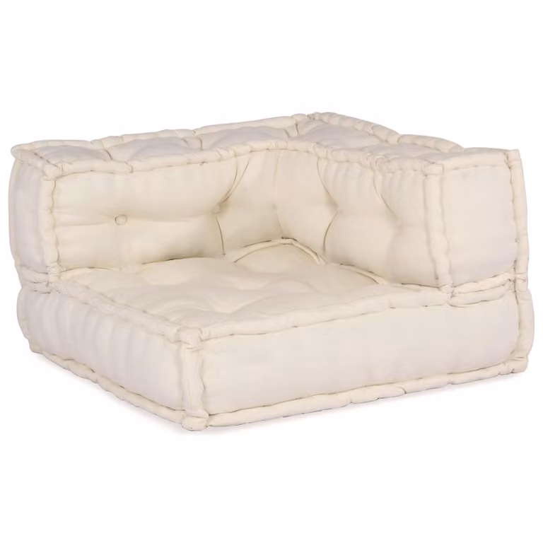 Unità di Divano Modulare a L vidaXL in Tessuto Beige, L/P/H: 210 x 140 x 56 cm