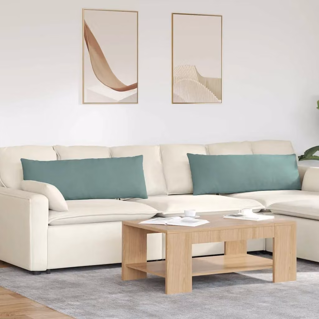 Set di 2 cuscini da divano vidaXL in tessuto a coste verde, forma rettangolare, L 120 cm x P 40 cm x H 40 cm