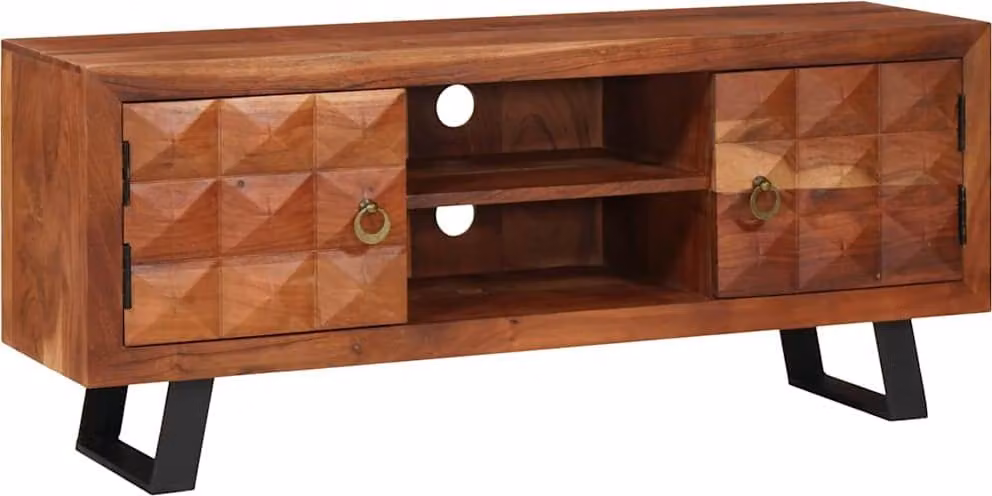 Mobile TV con lo scaffale marrone ambrato 112 x 30 x 48 cm