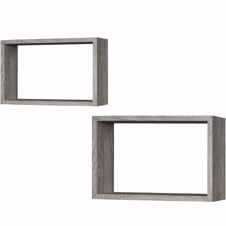 Set di 2 mensole da parete Vestiamo Casa in MDF colore grigio opaco con design moderno