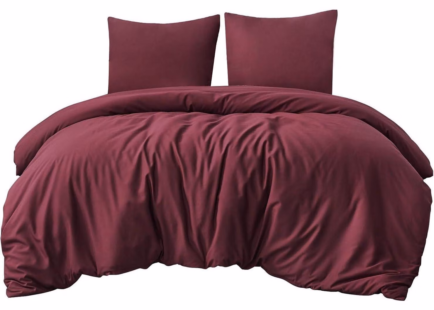 Set di lenzuola matrimoniali 200x220 cm, 3 pezzi, colore rosso, in microfibra, con cerniera, ÖKO-TEX, non necessita di stiratura
