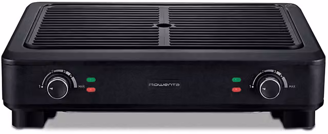 Bistecchiera elettrica Rowenta KG9008 da 2000 W, colore nero, con griglia da 43,2 cm, lavabile in lavastoviglie