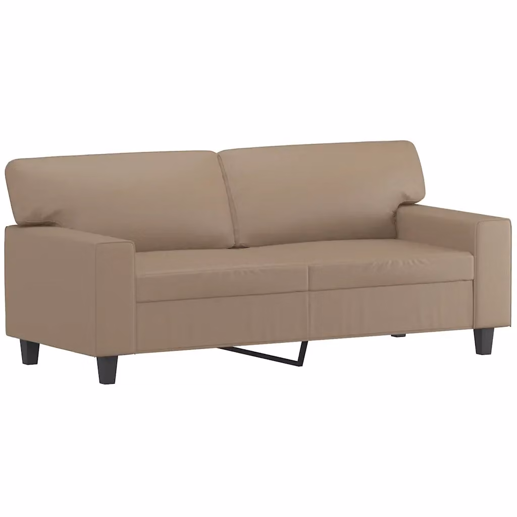 Divano a 2 posti moderno vidaXL in similpelle beige con struttura in metallo per il tuo soggiorno – 2