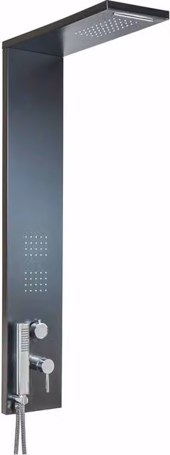 Colonna Doccia Idromassaggio con Soffione e Doccetta in Alluminio Trend Colore: Nero Opaco