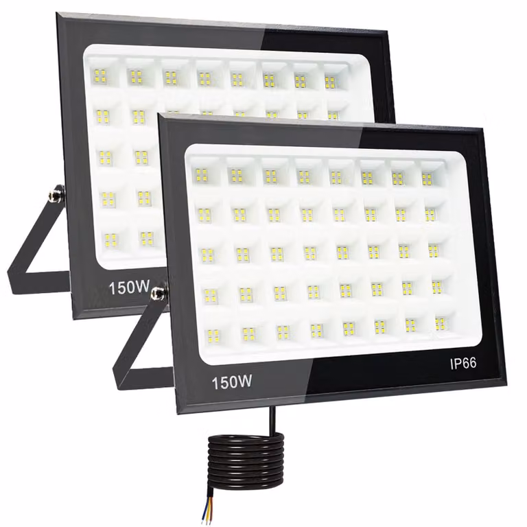 Fari a LED da 150W, confezione da 2, 15000 lumen, 6500K, grado di protezione IP66, cavo da 2 metri