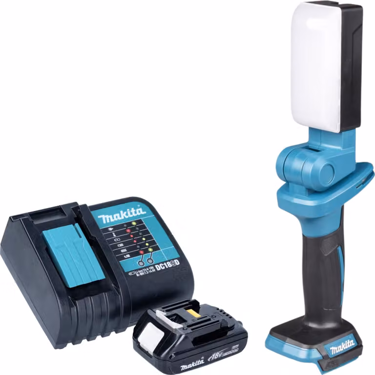 Makita DML 816 SY1X Lampada da lavoro a batteria 18 V 500 lm LED + 1x batteria 1,5 Ah + caricabatteria