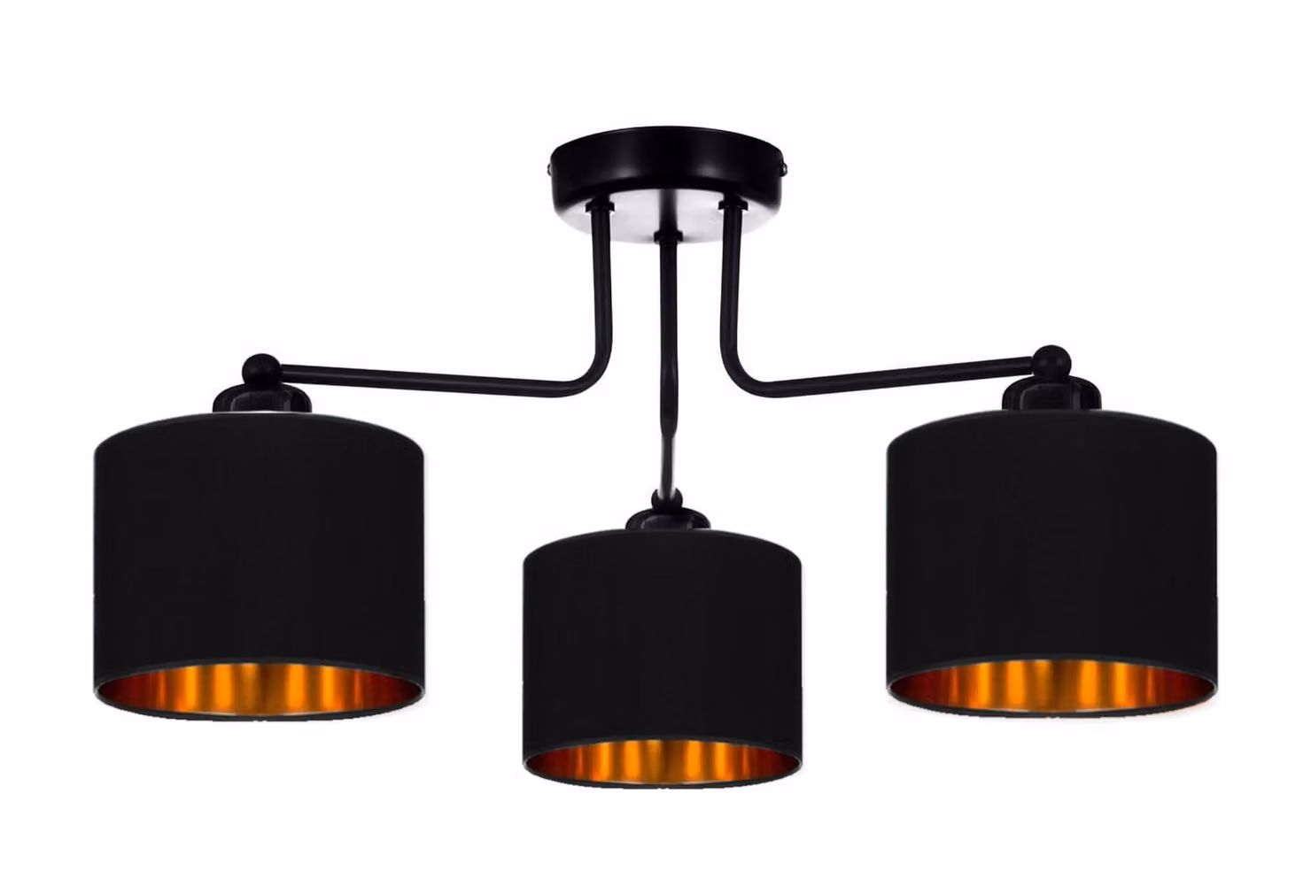 Lampada da soffitto nera lampada lampada velour vintage moderna E27 lampada di design a 3 luci N230-E3-S
