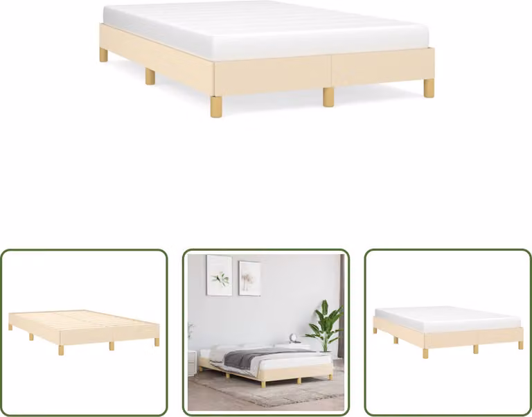 The Living Store struttura letto crema 120x190 cm in tessuto