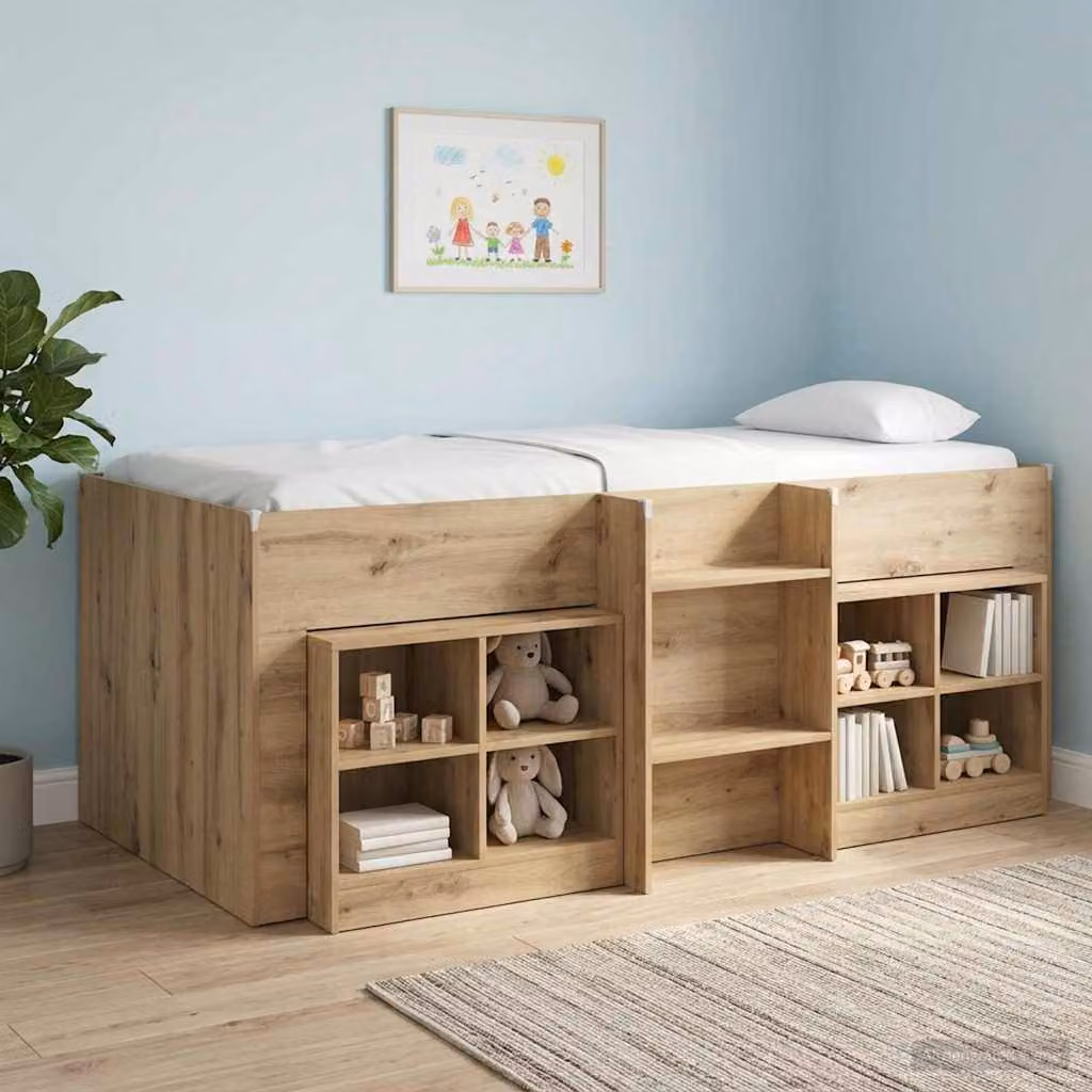 Letto alto singolo per bambini vidaXL in legno color marrone L/P/H: 190 x 90 x 120 cm