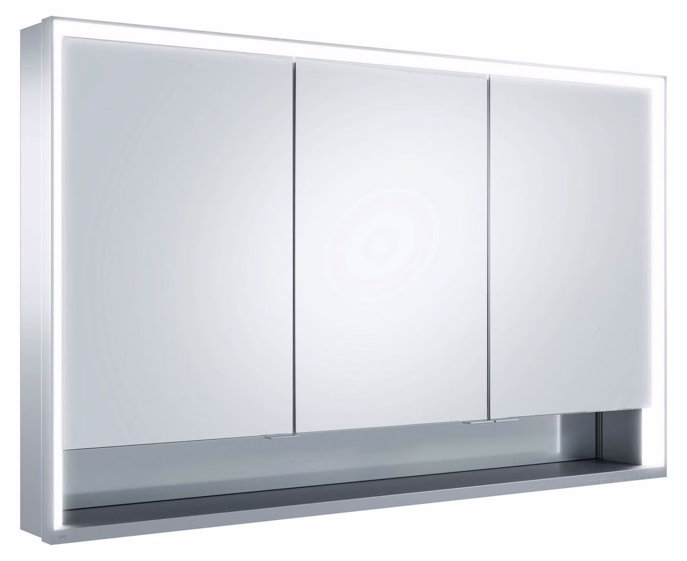 KEUCO Royal Lumos armoire de toilette murale 3 portes, porte courte, étagère ouverte, 1200mm, 14325171301, 14325171301