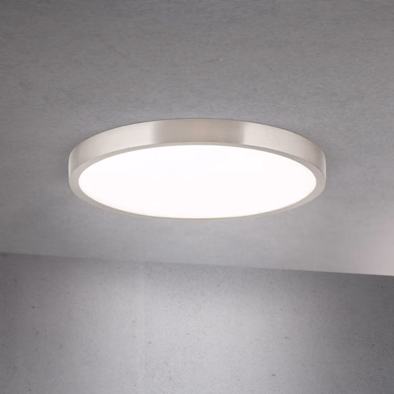 ORION Plafoniera a LED Disc, dimmerabile, Alluminio / Grigio / Zincato, Soggiorno / Sala da pranzo, Alluminio, Moderno, Plafoniera LED