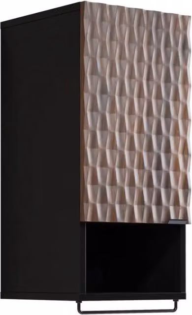 Mobile da bagno sospeso Meublorama collezione KING in legno rovere scuro e nero