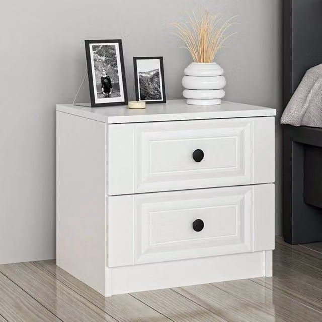 Comodino Ismael DMORA con un ripiano, Bianco opaco, L: 72 cm, P: 42 cm, H: 77 cm – 1