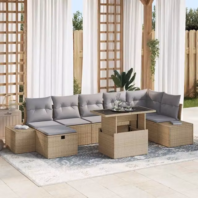 Set Divano da Giardino 8 pz polyrattan 3359887