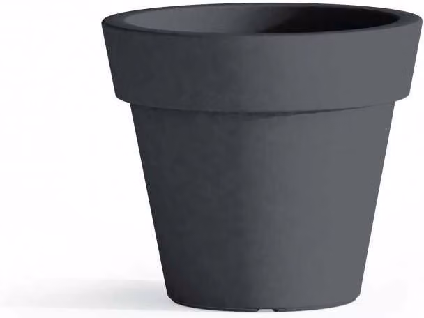 Vaso XXL moderno di design Ø110 H95 in polimero grigio resistente per interno ed esterno - Made in Italy - Monacis
