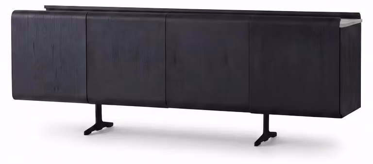 Mobile bar moderno, nero, design elegante, credenza, consolle