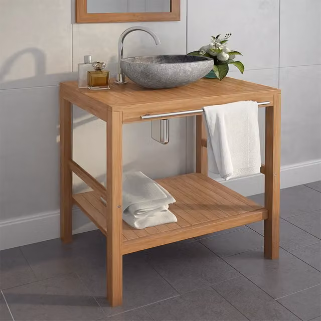 Mobile per Lavabo in Massello di Teak 74x45x75 cm 246492