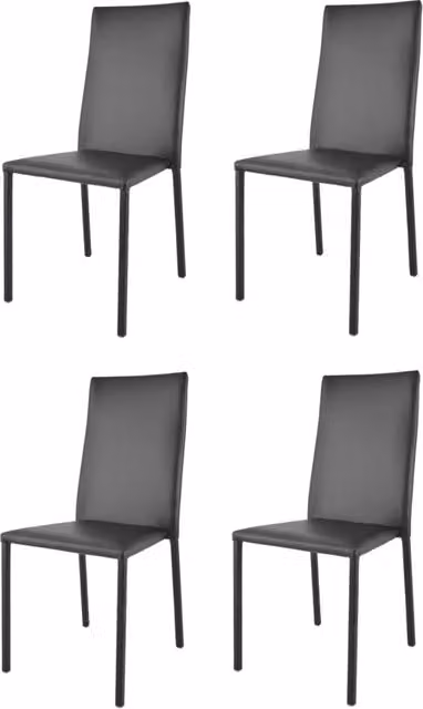 Set 4 sedie impilabili Julia Tommychairs, struttura in acciaio imbottita e rivestita in finta pelle colore nero