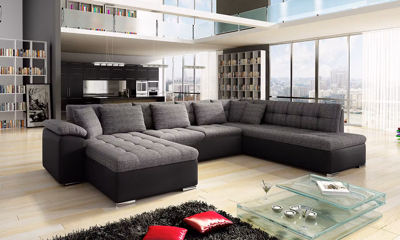 MIRJAN24 Divano ad angolo Niko Bis, contenitore e funzione letto, divano del produttore, salotto componibile, set di divani (Soft 011 + Majorka 03, lato: sinistro)