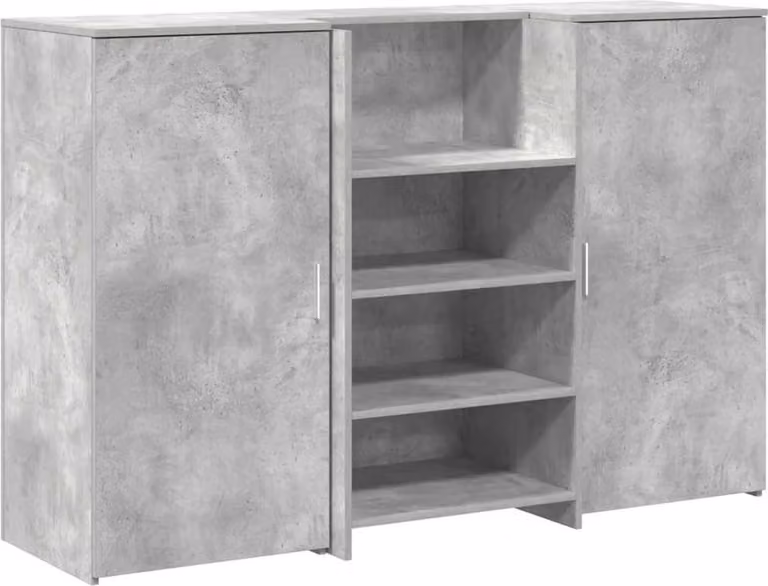 Banco Reception Grigio Cemento 155x50x103,5cm Legno Multistrato