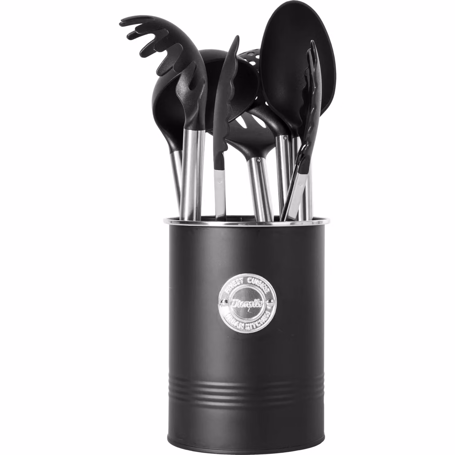 Set di 5 mestoli con contenitore in nylon e metallo nero Gusto Casa