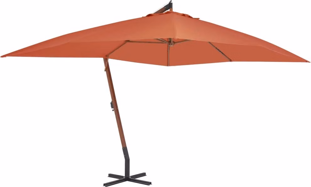 Maison Exclusive - Ombrellone da giardino con palo in legno, dimensioni 400x300 cm, colore terracotta