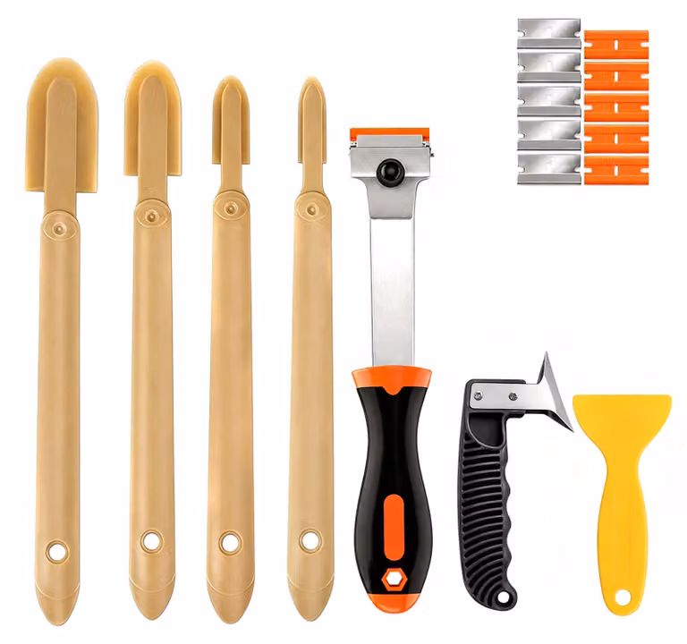 Estrattore per silicone, spatola per sigillanti, strumento 3-in-1, ideale per il bagno