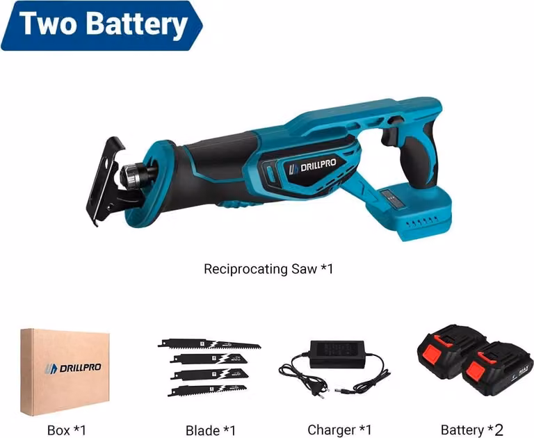 Sega alternativa a batteria - 18V a batteria - Motore senza spazzole - Velocità 3300 giri/min - Due batterie incluse - Per legno, metallo, plastica - Marrone