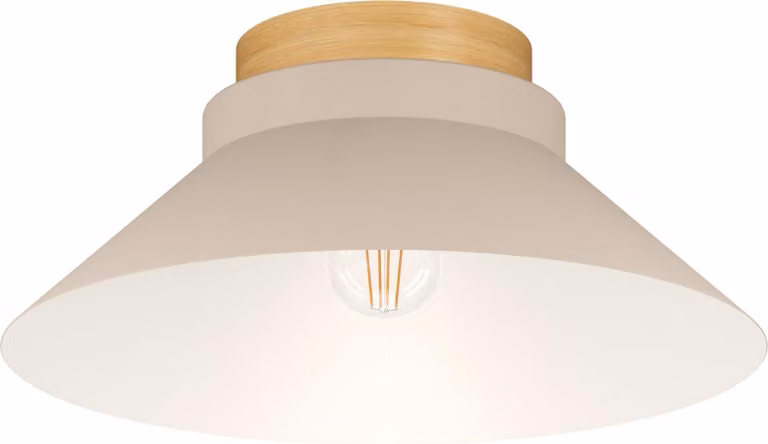 Plafoniera Minimal Moharras Legno Marrone 1 Luce E27