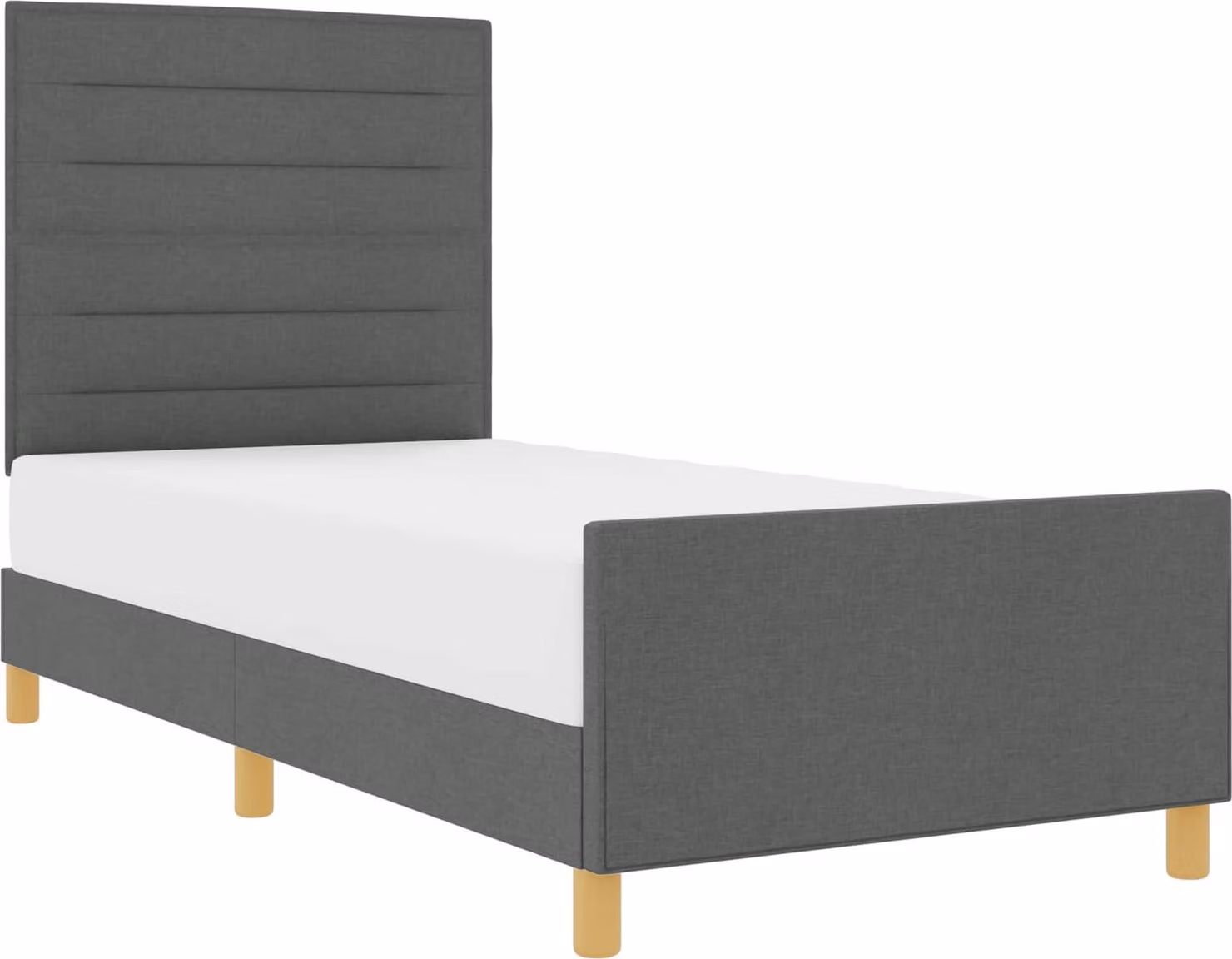 Struttura del letto Grigio scuro 90 x 200 cm Tessuto