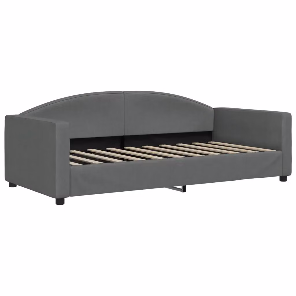 Letto da giorno moderno vidaXL in tessuto grigio con struttura in legno e metallo 90x190 cm – 2
