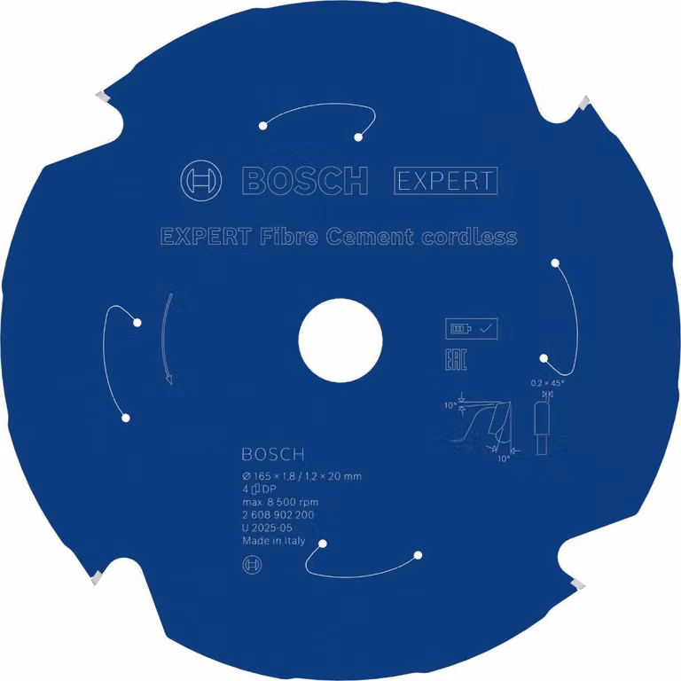 Lama circolare EXPERT per fibrocemento, 165x20 mm, Z4