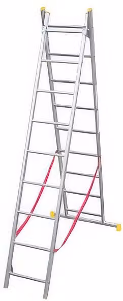 Scala Trasformabile in Alluminio a Due Rampe 9+9 Gradini EN 131 Easy Two