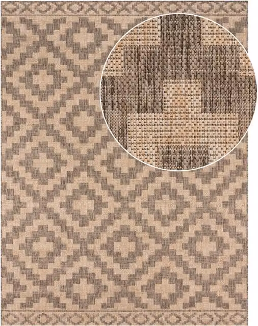 Tappeto rettangolare in stile scandinavo per interni ed esterni beige L: 100 cm, P: 60 cm