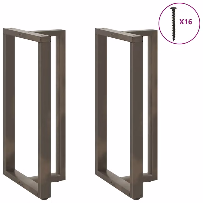 Coppia di gambe per tavolo da bar a forma di T vidaXL in metallo nero L/P/H: 60 x 35 x 111 cm