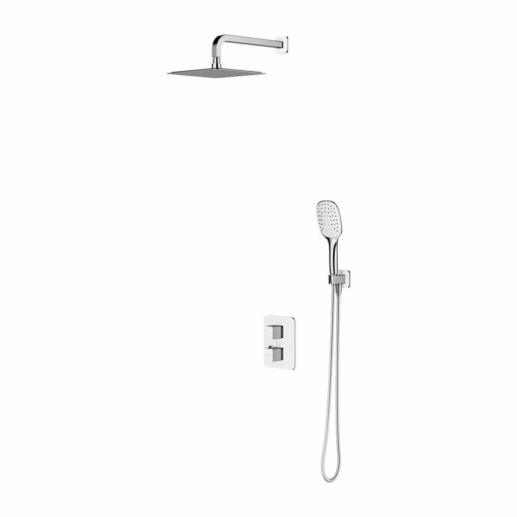 Omnires PARMA SYSPM17ACRB Set doccia da incasso con miscelatore termostatico, cromato-bianco