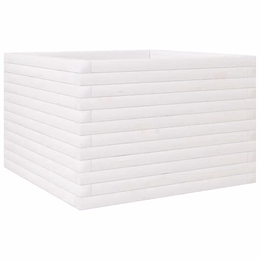Fioriera da giardino bianca vidaXL in legno per orto e piante ornamentali L: 70 cm, P: 70 cm, H: 45,5 cm – 2