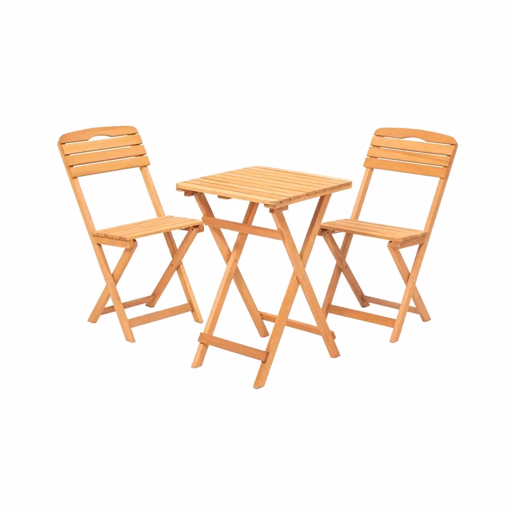 Set Tavolo e 2 Sedie DMORA Moderno in Legno Marrone per 2 Persone – 2