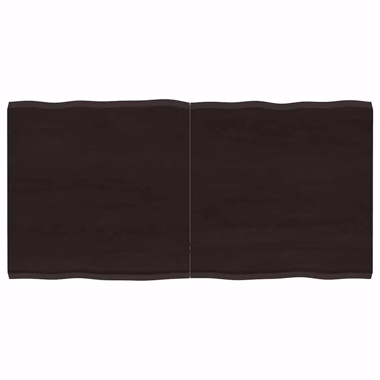 Piano Tavolo in Rovere con Bordo Naturale Marrone Scuro vidaXL L: 120 cm, P: 60 cm, H: 2-4 cm