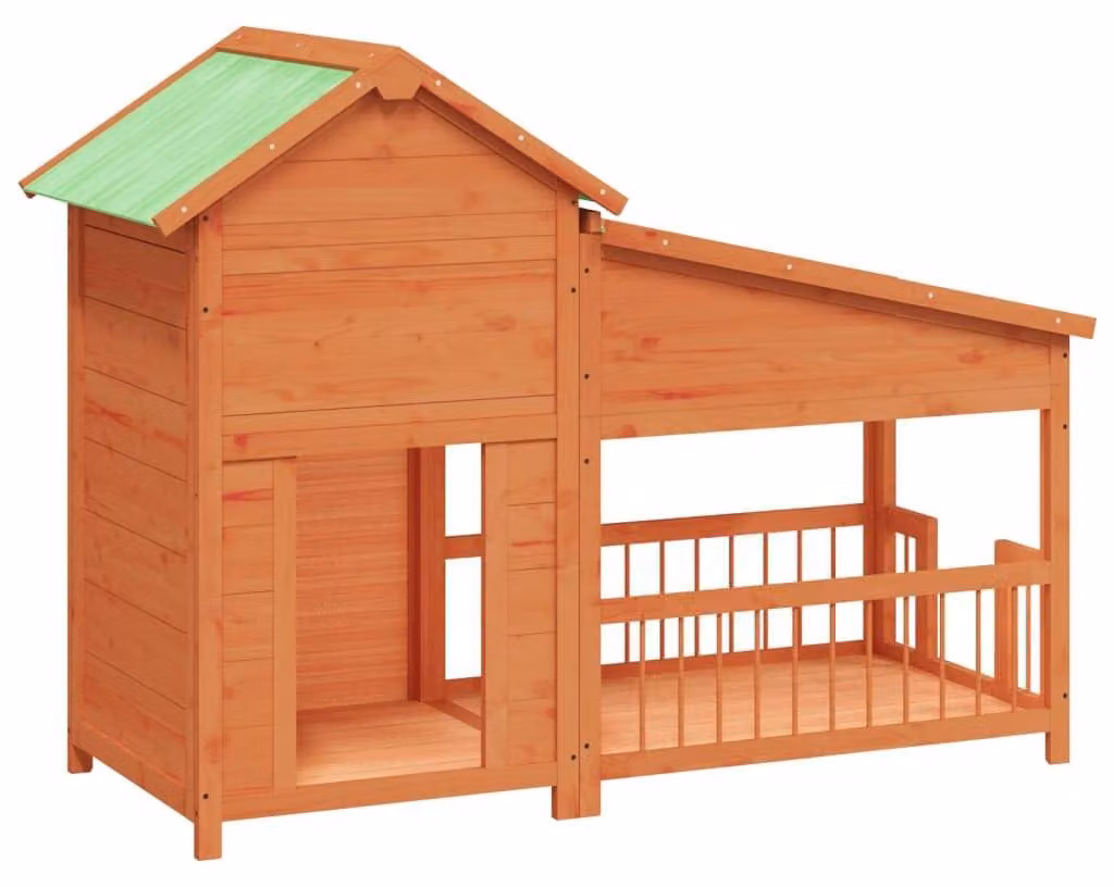 Cuccia per cani in legno massello di abete - 143x60,5x109 centimetri - Marrone - Per uso esterno - Adatta a piccoli animali domestici