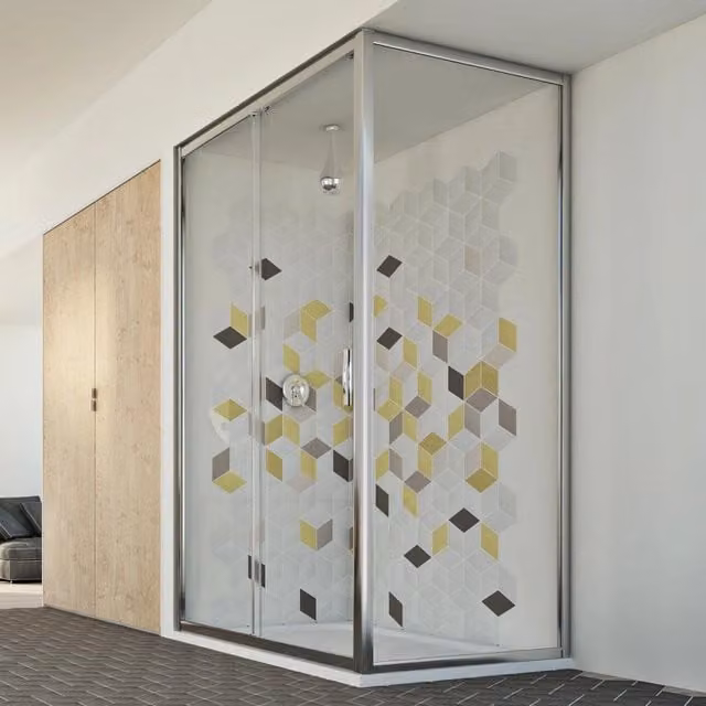 Box Doccia Angolare Idralite Modello Young Duo 1 con Anta Scorrevolente Trasparente L: 110 cm, P: 70 cm, H: 198 cm