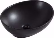 Lavabo, lavamani, bacinella, Vetroceramica, 40x33x14,5 cm, BARCO, nero opaco