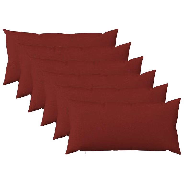 Set di 6 federe vidaXL HEERLEN in tessuto rosso, L 70 x P 40 cm