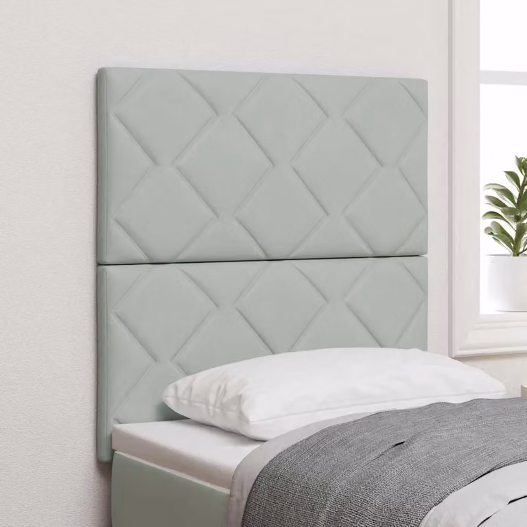 Testiera per letto con illuminazione LED vidaXL in velluto grigio chiaro, larghezza: 80 cm