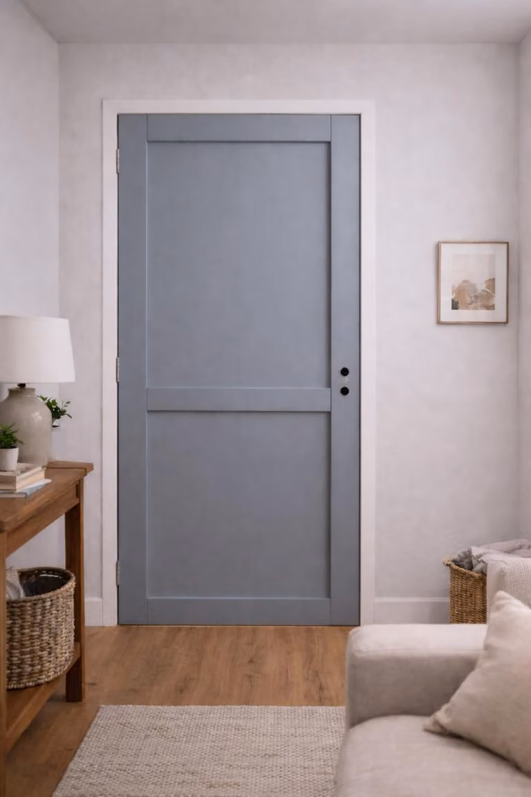 Bloc Porta Athena Grigio Chiaro 2 Pannelli H204 x L73 cm Cornice Tavolo P. destro GD MENUISERIES