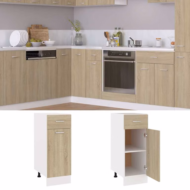 vidaXL Armadio Inferiore Cassetto “Lyon” Rovere Sonoma 30x46x81,5